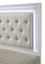 Lyssa Oat and Frost LED Upholstered Panel Youth Bedroom Set from Crown Mark - Lara Furniture