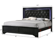 Micah Black LED Upholstered Panel Bedroom Set - Lara FurnitureBedroom Set