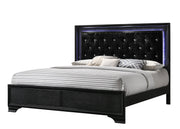 Micah Black LED Upholstered Panel Bedroom Set - Lara FurnitureBedroom Set
