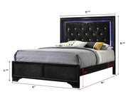 Micah Black LED Upholstered Panel Bedroom Set - Lara FurnitureBedroom Set