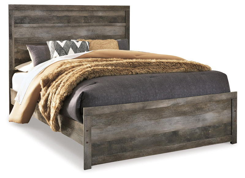 Wynnlow Gray Queen Panel Bed and Nightstand from Ashley - Lara Furniture