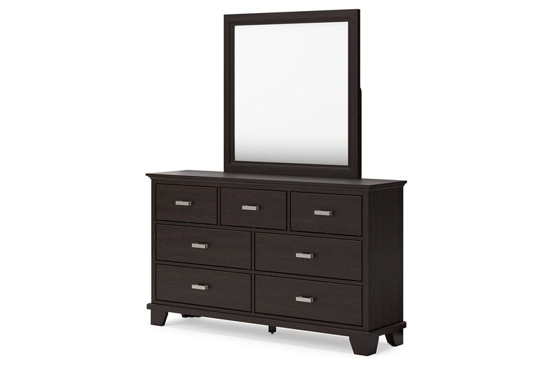 Covetown Dark Brown Dresser and Mirror -  Ashley - Lara Furniture