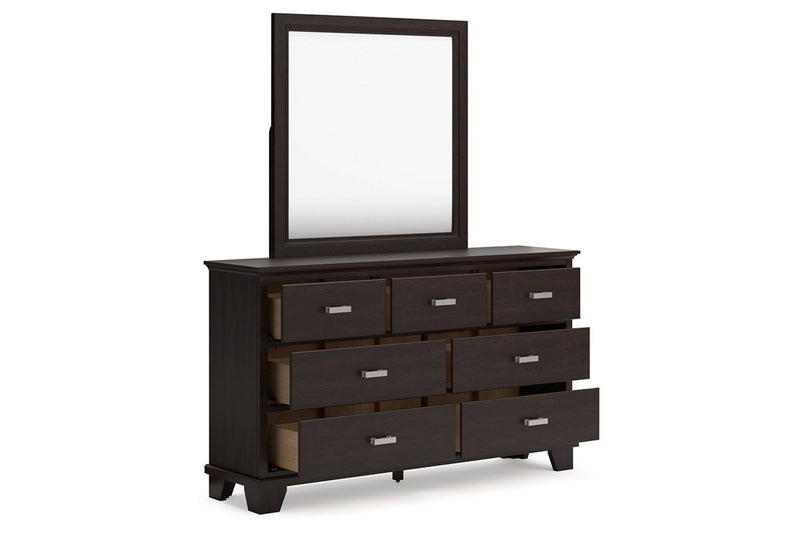 Covetown Dark Brown Dresser and Mirror -  Ashley - Lara Furniture
