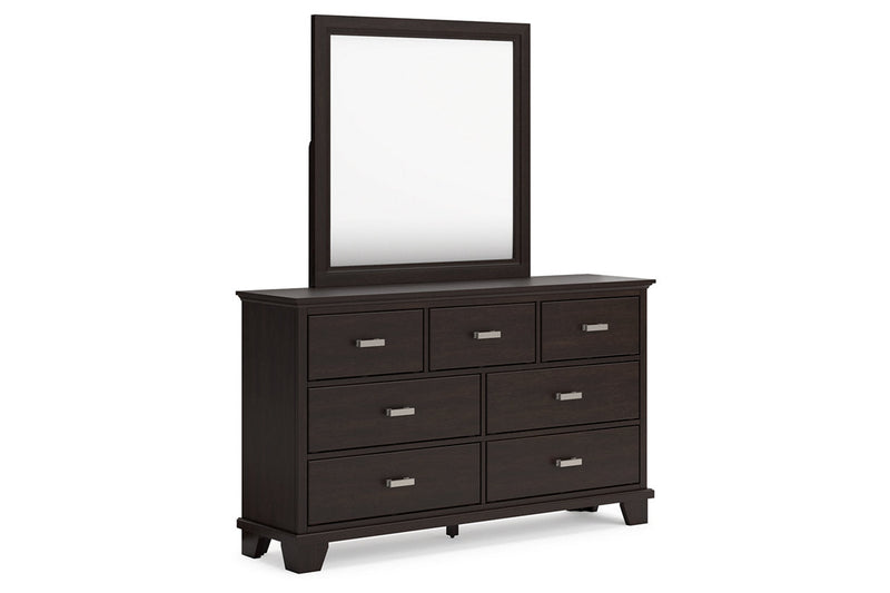 Covetown Dark Brown Dresser and Mirror -  Ashley - Lara Furniture