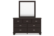 Covetown Dark Brown Dresser and Mirror -  Ashley - Lara Furniture