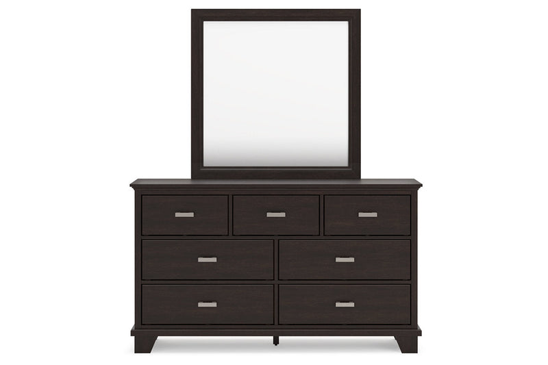 Covetown Dark Brown Dresser and Mirror -  Ashley - Lara Furniture