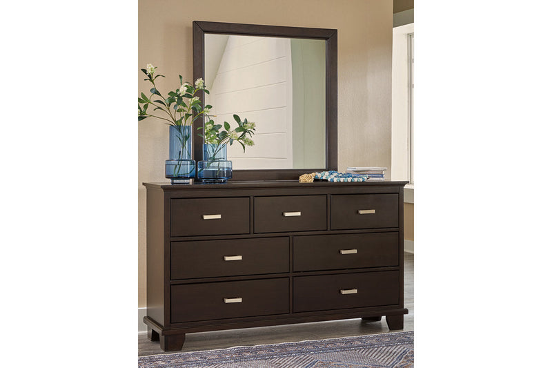 Covetown Dark Brown Dresser and Mirror -  Ashley - Lara Furniture