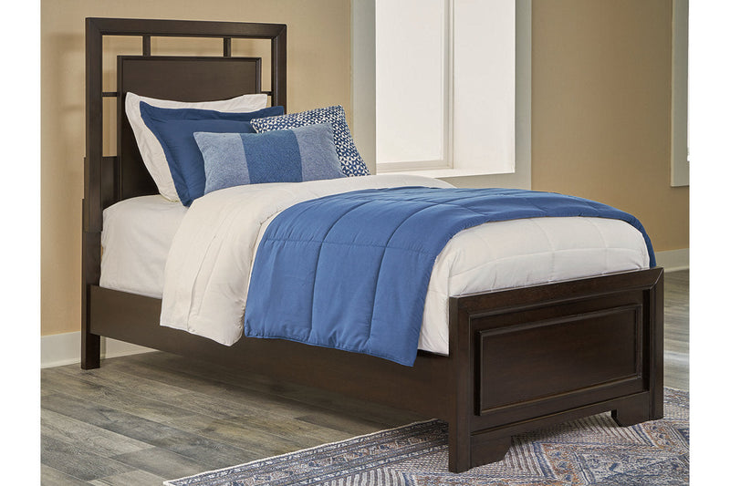 Covetown Dark Brown Twin Panel Bed -  Ashley - Lara Furniture
