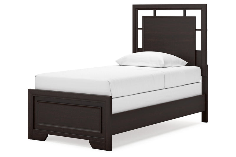 Covetown Dark Brown Twin Panel Bed -  Ashley - Lara Furniture