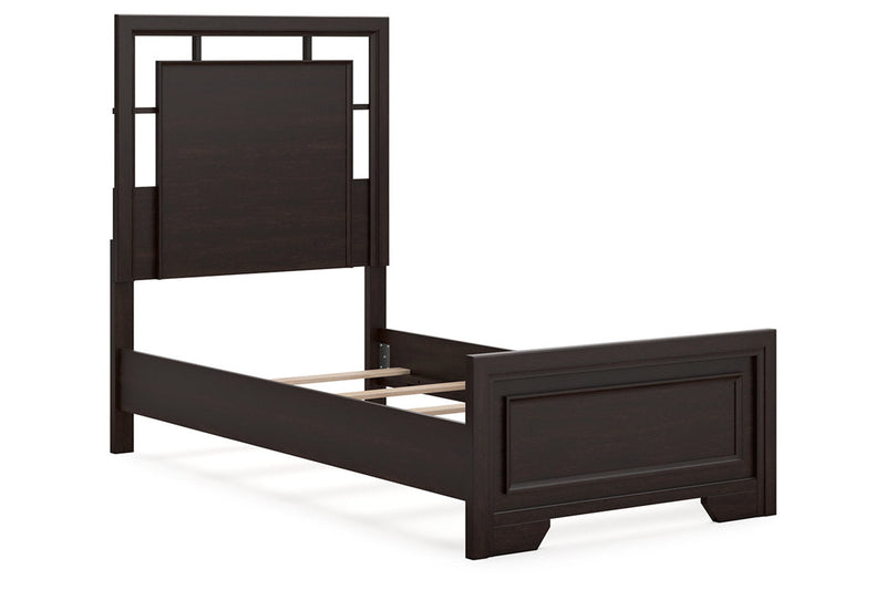Covetown Dark Brown Twin Panel Bed -  Ashley - Lara Furniture