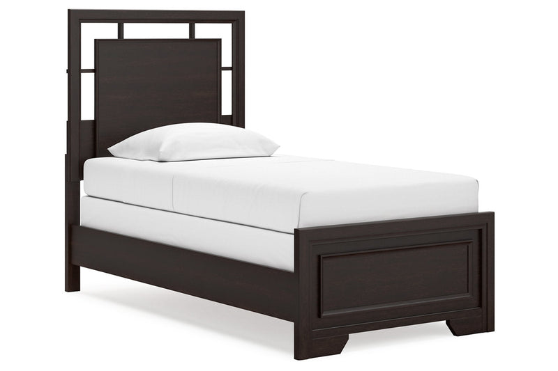 Covetown Dark Brown Twin Panel Bed -  Ashley - Lara Furniture