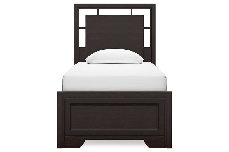 Covetown Dark Brown Twin Panel Bed -  Ashley - Lara Furniture