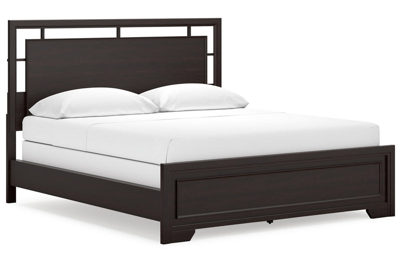 Covetown Dark Brown California King Panel Bed -  Ashley - Lara Furniture