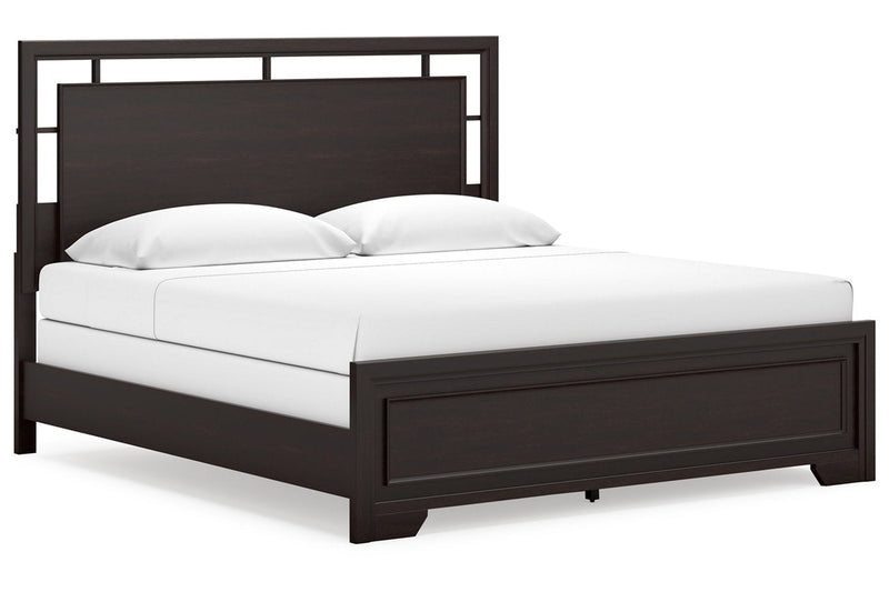 Covetown Dark Brown King Panel Bed -  Ashley - Lara Furniture