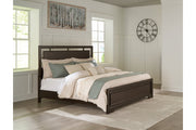 Covetown Dark Brown King Panel Bed -  Ashley - Lara Furniture
