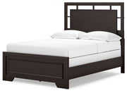 Covetown Dark Brown Full Panel Bed with Mirrored Dresser from Ashley - Lara Furniture