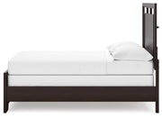 Covetown Dark Brown Full Panel Bed with Mirrored Dresser from Ashley - Lara Furniture