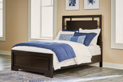 Covetown Dark Brown Full Panel Bed with Mirrored Dresser from Ashley - Lara Furniture