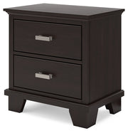 Covetown Dark Brown Queen Panel Bed, Dresser, Mirror, Chest and Nightstand from Ashley - Lara Furniture