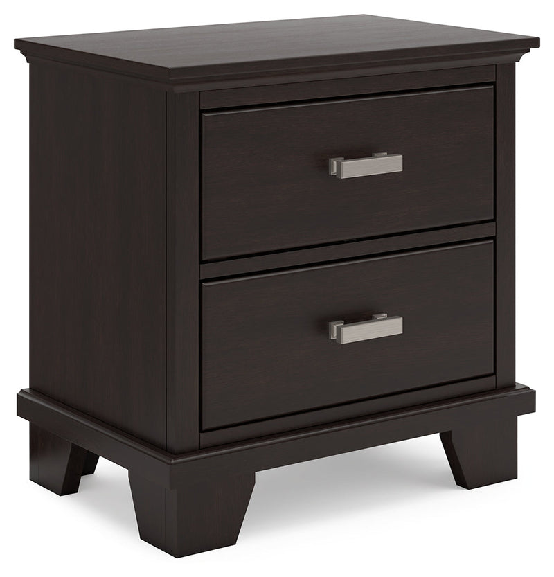 Covetown Dark Brown Queen Panel Bed, Dresser, Mirror, Chest and Nightstand from Ashley - Lara Furniture