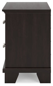 Covetown Dark Brown Queen Panel Bed, Dresser, Mirror, Chest and Nightstand from Ashley - Lara Furniture