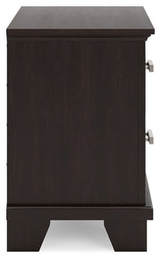 Covetown Dark Brown Queen Panel Bed, Dresser, Mirror, Chest and Nightstand from Ashley - Lara Furniture