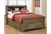 Trinell Brown Full Bookcase Bed with 2 Sided Storage from Ashley - Lara Furniture