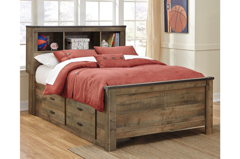 Trinell Brown Full Bookcase Bed with 2 Sided Storage from Ashley - Lara Furniture