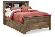 Trinell Brown Full Bookcase Bed with 2 Sided Storage from Ashley - Lara Furniture