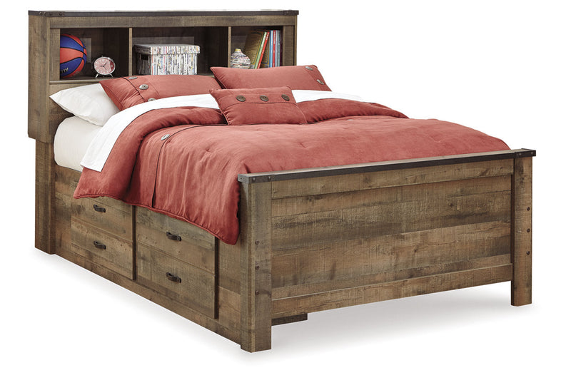 Trinell Brown Full Bookcase Bed with 2 Sided Storage from Ashley - Lara Furniture
