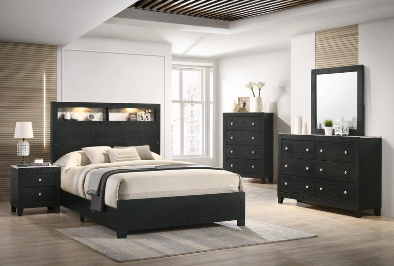 Cadence Black LED Panel Bedroom Set - Lara FurnitureBedroom Set