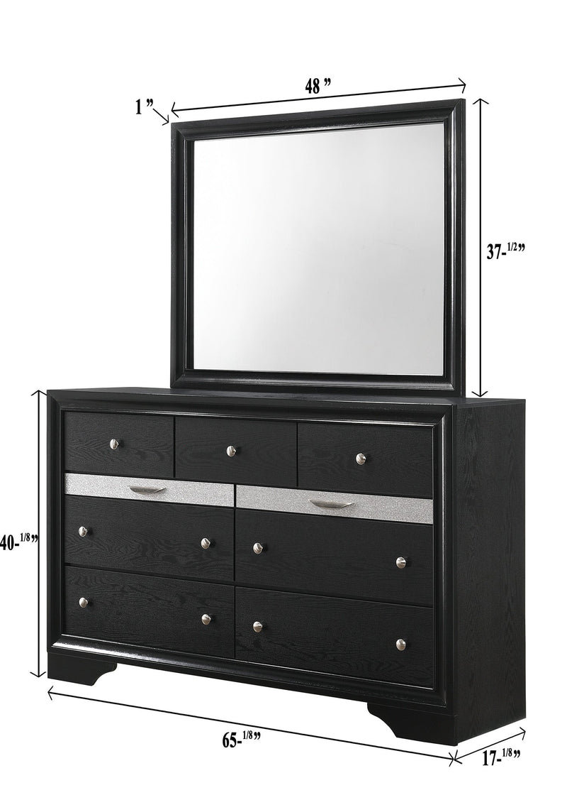 Regata Black/Silver Storage Platform Bedroom Set - Lara FurnitureBedroom Set