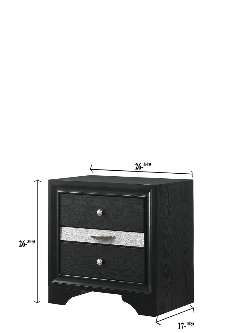 Regata Black/Silver Storage Platform Bedroom Set - Lara FurnitureBedroom Set