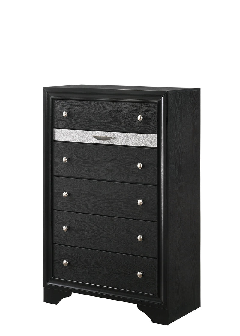 Regata Black/Silver Storage Platform Bedroom Set - Lara FurnitureBedroom Set
