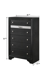 Regata Black/Silver Storage Platform Bedroom Set - Lara FurnitureBedroom Set