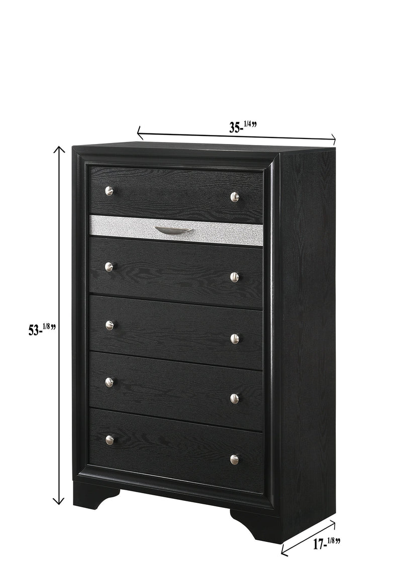Regata Black/Silver Storage Platform Bedroom Set - Lara FurnitureBedroom Set