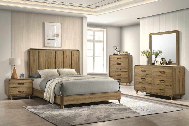 Nyomi Light Brown Queen Panel Bed from Crown Mark - Lara Furniture
