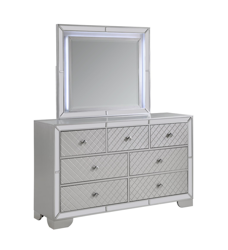 Demi Silver Panel Bedroom Set