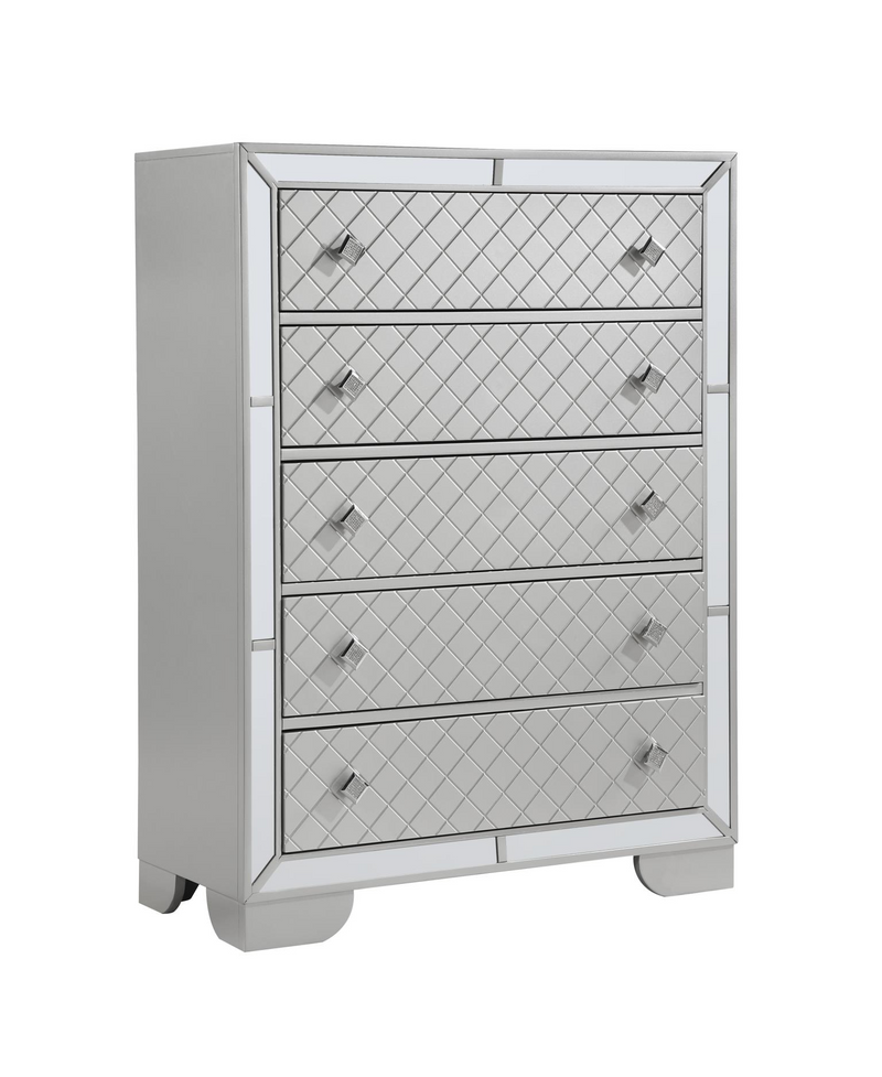 Demi Silver Panel Bedroom Set