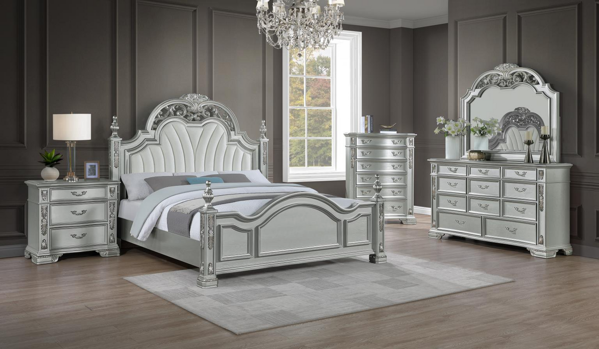 Atlas Traditional Silver Bedroom Set