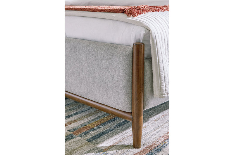 Lyncott Brown California King Upholstered Bed from Ashley - Lara Furniture