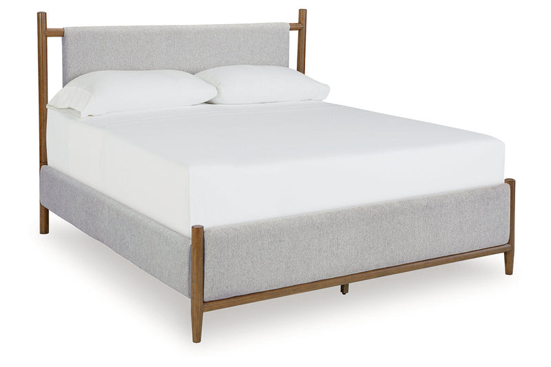 Lyncott Brown California King Upholstered Bed from Ashley - Lara Furniture