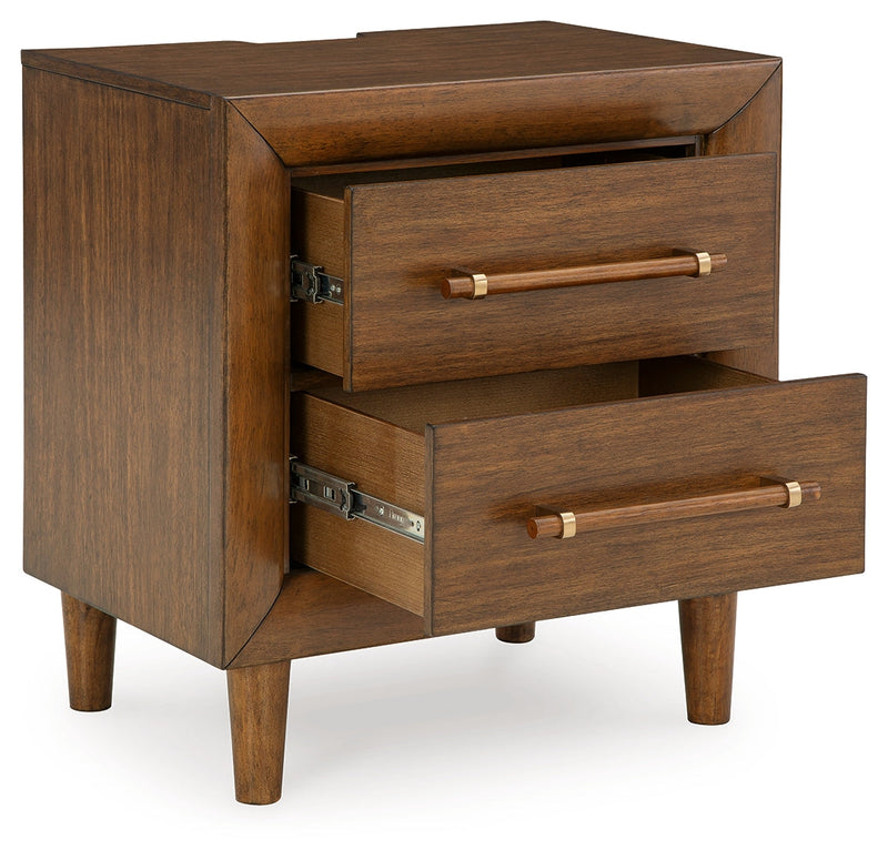 Lyncott Brown King Upholstered Bed, Chest and Nightstand from Ashley - Lara Furniture