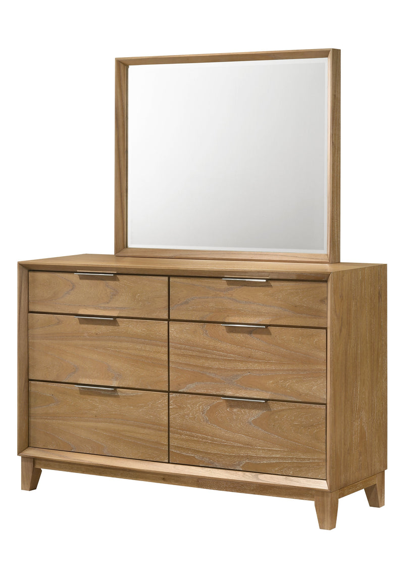 Florian Natural Wood Upholstered Storage Bedroom Set from Crown Mark - Lara Furniture