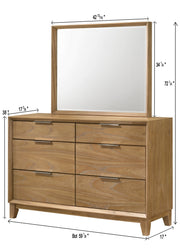 Florian Natural Wood Upholstered Storage Bedroom Set from Crown Mark - Lara Furniture