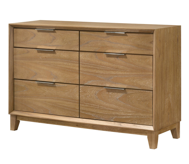 Florian Natural Wood Upholstered Storage Bedroom Set from Crown Mark - Lara Furniture