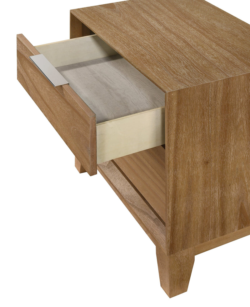 Florian Natural Wood Upholstered Storage Bedroom Set from Crown Mark - Lara Furniture