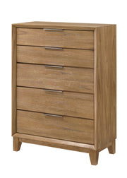Florian Natural Wood Upholstered Storage Bedroom Set from Crown Mark - Lara Furniture