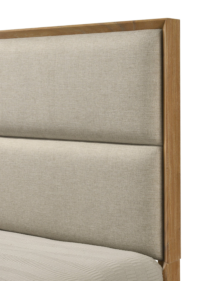 Florian Natural Wood Upholstered Storage Bedroom Set from Crown Mark - Lara Furniture