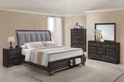 Jaymes Gray Storage Platform Bedroom Set from Crown Mark - Lara Furniture